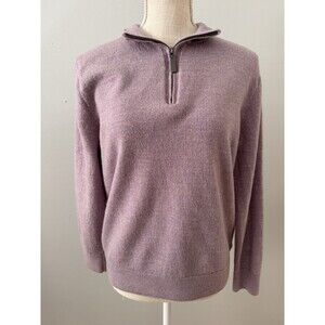 Artefact 1/4 Zip Knit Pullover Sweater 100% Merino‎ Wool Heather Purple Men's L